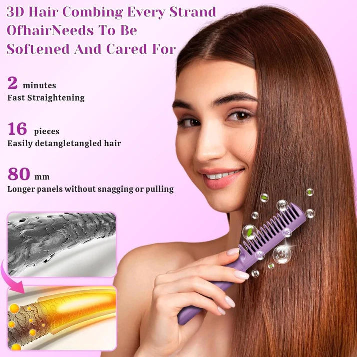 Portable 2-in-1 Hair Straightening Brush Dhaka Dash
