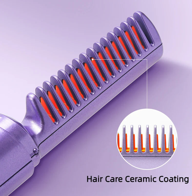 Portable 2-in-1 Hair Straightening Brush Dhaka Dash