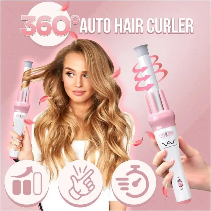 Automatic 360° Rotating Ceramic Hair Curler Wand
