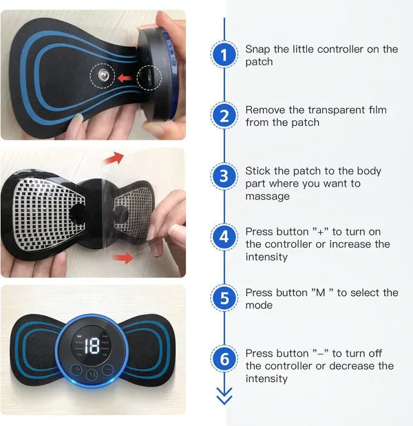 Advanced Butterfly Shape EMS Massager Portable (Pack of 2 Pads) Dhaka Dash