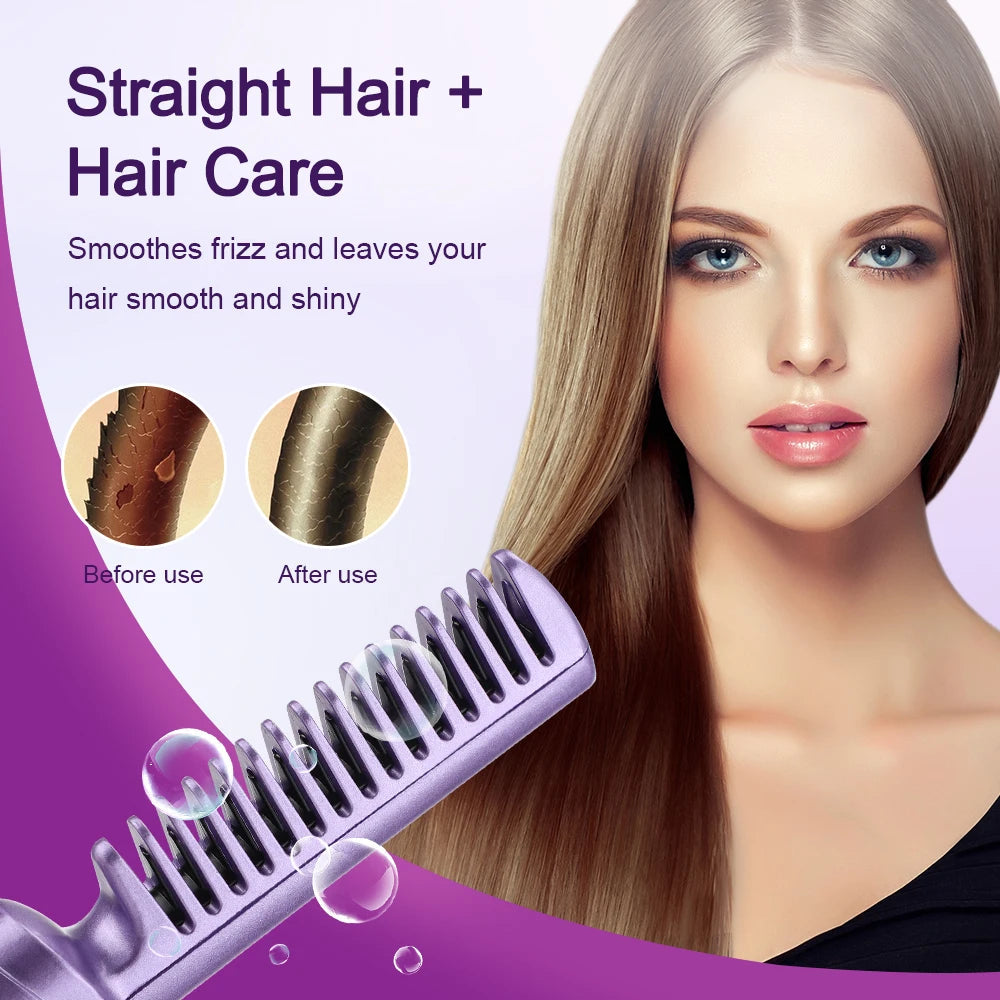 Portable 2-in-1 Hair Straightening Brush Dhaka Dash