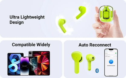 Futuristic Wireless Noise Canceling Crystal Earphone